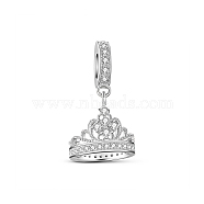 TINYSAND Sterling Silver European Dangle Charms, with Cubic Zirconia, The Crown of Princess, Platinum, Clear, 19.55x11.22x13.77mm, Hole: 4.62mm,
Packing size: 65x56x35mm.(TS-P-228)