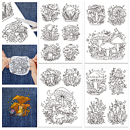 4 Sheets 11.6x8.2 Inch Stick and Stitch Embroidery Patterns, Non-woven Fabrics Water Soluble Embroidery Stabilizers, Mushroom, 297x210mmm(DIY-WH0455-074)