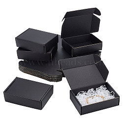 Foldable Cardboard Mailer Boxes, Shipping Box, Rectangle, Black, finished product: 15.3x10.4x4.3cm(CON-WH0098-07)