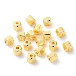 Rack Plating Brass Beads, Long-Lasting Plated, Hexagon, Real 18K Gold Plated, 4x4x4.5mm, Hole: 1mm(KK-D097-09G-02)
