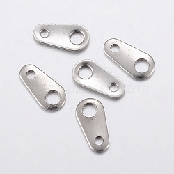 304 Stainless Steel Chain Tabs, Chain Extender Connectors, Stainless Steel Color, 8x4x0.8mm, Hole: 1~2mm(STAS-L200-30P)