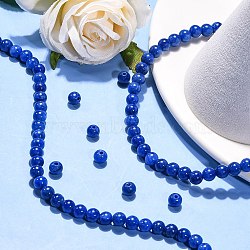 Natural Mashan Jade Round Beads Strands, Dyed, Blue, 6mm, Hole: 1mm, about 69pcs/strand, 15.7 inch(G-D263-6mm-XS08)