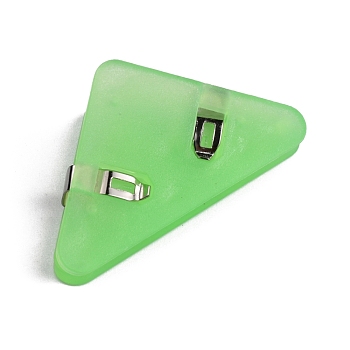 Plastic Bulldog Binder Clips, Triangle with Iron Findings, for Office School Supplies, Lime Green, 3x5.2x1.9cm