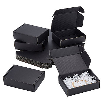 Foldable Cardboard Mailer Boxes, Shipping Box, Rectangle, Black, finished product: 15.3x10.4x4.3cm