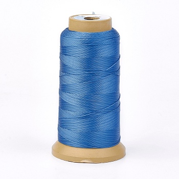 Polyester Thread, for Custom Woven Jewelry Making, Dodger Blue, 0.2mm, about 1000m/roll
