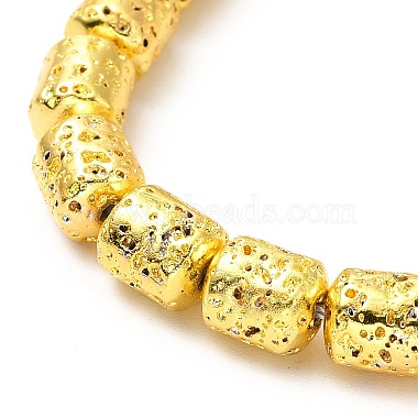 Electroplated Natural Lava Rock Beads Strands(G-G984-15)-4