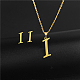 Golden Stainless Steel Initial Letter Jewelry Set(IT6493-6)-1