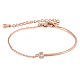 Clear Cubic Zirconia Bracelet Adjustable Curved Bar Link Bracelet Classic Tennis Bracelet Charms Jewelry Gifts for Women(JB756A)-1