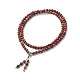 Alloy Gourd Tassel Pendant Necklace with Wood Beaded Chains for Women(NJEW-JN04181)-1