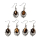 Natural & Synthetic Mixed Gemstone Teardrop Dangle Earrings(EJEW-K246-01P)-2
