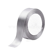 Single Face Satin Ribbon, Polyester Ribbon, Gray, 1 inch(25mm) wide, 25yards/roll(22.86m/roll), 5rolls/group, 125yards/group(114.3m/group)(RC25mmY-060)