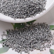 MIYUKI Delica Beads Small, Cylinder, Japanese Seed Beads, 15/0, (DBS0251) Opaque Smoke Gray Luster, 1.1x1.3mm, Hole: 0.7mm, about 175000pcs/bag, 50g/bag(SEED-X0054-DBS0251)