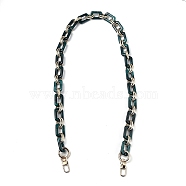 Resin Bag Chains Strap, with Golden Alloy Link and Swivel Clasps, for Bag Straps Replacement Accessories, Dark Cyan, 85x2cm(FIND-H210-01B-D)
