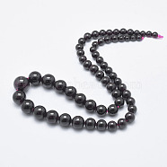 Natural Garnet Graduated Beaded Necklaces, Round, 16.5 inch(42cm)(NJEW-K098-04)