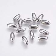 CCB Plastic Beads, Rice, Platinum, 12x6mm, Hole: 1mm(CCB-G006-147P)