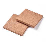 Cork Insulation Sheets, with Square, for Coaster, Wall Decoration, Party and DIY Crafts Supplies, BurlyWood, 15.05x15.05x1.53cm(X-AJEW-WH0109-67)