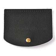 Imitation Leather Bag Cover, Rectangle with Round Corner & Alloy Brads, Bag Replacement Accessories, Black, 10.1x12x0.15~0.95cm, Hole: 1mm(FIND-M001-01B)