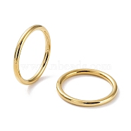 Ion Plating(IP) 304 Stainless Steel Polishing Plain Band Rings, Real 18K Gold Plated, US Size 7 1/4(17.5mm), Wide: 2mm(RJEW-G298-05A-G)