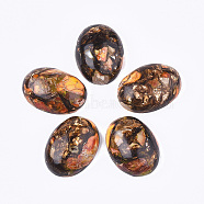 Assembled Synthetic Imperial Jasper and Bronzite  Cabochons, Dyed, Oval, Orange, 25~25.5x18~18.5x7~7.5mm(X-G-S329-080H)