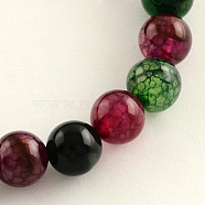 Dyed Natural Agate Beads Strands, Round, 8mm, Hole: 1mm, about 48pcs/strand, 14.9 inch(X-G-R262-8mm-1)