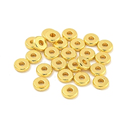 Brass Spacer Beads, Long-Lasting Plated, Flat Round/Disc, Heishi Beads, Real 18K Gold Plated, 6x1.5mm, Hole: 1.8mm(KK-P198-09B-G)