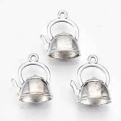 Tibetan Style Alloy Pendants, Lead Free & Cadmium Free, Teakettle, Antique Silver, 20x17x9mm, Hole: 1.8mm, about 210pcs/500g(TIBE-S323-065AS-RS)