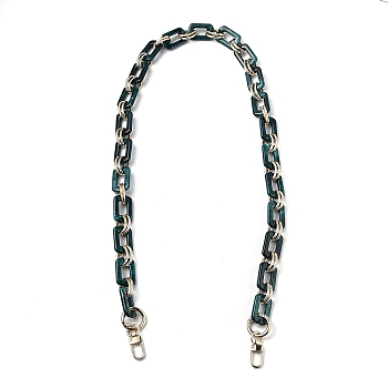 Resin Bag Chains Strap, with Golden Alloy Link and Swivel Clasps, for Bag Straps Replacement Accessories, Dark Cyan, 85x2cm