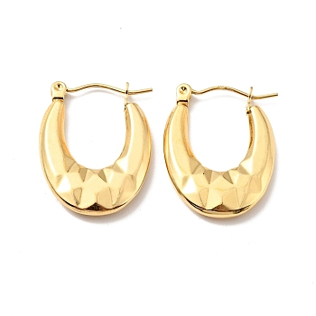 Ion Plating(IP) 304 Stainless Steel Chunky Oval Hoop Earrings for Women, Golden, 23x17.5x3mm, Pin: 0.8mm