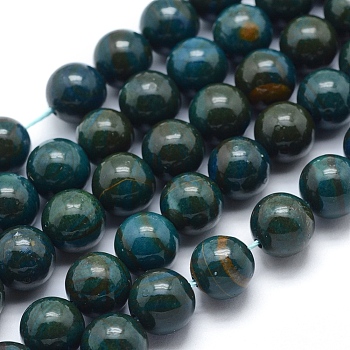 Dyed Natural Gemstone Beads Strands, Imitation Apatite, Round, DarkSlate Blue, 6mm, Hole: 1mm, about 62pcs/strand, 14.9 inch(38cm)