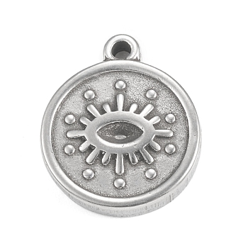 304 Stainless Steel Pendant Rhinestone Settings, Flat Round Links with Eye, Stainless Steel Color, Fit for 3x1.3mm Rhinestone, 15.5x13x3mm, Hole: 1.4mm 