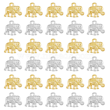 Platinum & Golden Elephant Alloy Pendants