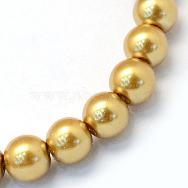 Baking Painted Pearlized Glass Pearl Round Bead Strands(HY-Q003-10mm-08)-2