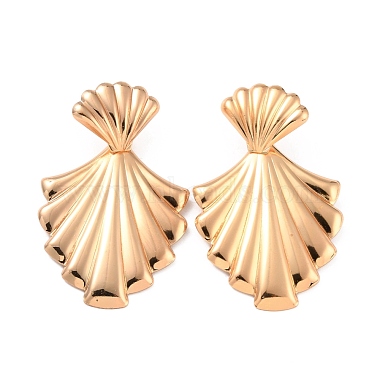 Shell Shape Iron Stud Earrings for Girl Women(EJEW-I258-07KCG)-2