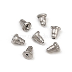 Tarnish Resistant 304 Stainless Steel Ear Nuts, Stainless Steel Color, 6x4.8x5.5mm, Hole: 1mm(STAS-R055-11)
