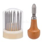Stainless Steel Micro-setting Tools, Bead Suction Needles with Wooden Handles and Plastic Storage Boxes, Stainless Steel Color, 8.25x3.1cm(TOOL-WH0125-118)