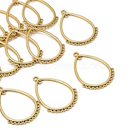 Tibetan Style Links, Lead Free & Cadmium Free & Nickel Free, teardrop, Antique Golden, Size: about 47mm long, 36mm wide, hole: 1mm(X-TIBEP-EA089Y-AG-FF)