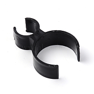 Plastic Champagne Bottle Single Holder, Safety Clips for Candle, Black, 4.6x3.1x1.3cm, Hole: 14mm(AJEW-WH0002-55)