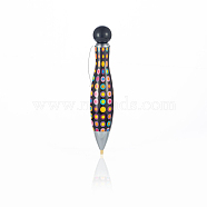 Plastic Diamond Painting Point Drill Pen, with Clip, Diamond Painting Tools, Polka Dot Pattern, Black, 100x20mm(DIAM-PW0001-012C)