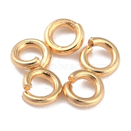 Rack Plating Brass Jump Rings, Open Jump Rings, Long-Lasting Plated, Real 24K Gold Plated, 3x0.8mm, 20 Gauge, Inner Diameter: 1.6mm(KK-O139-18D-G)