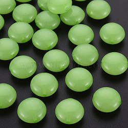 Imitation Jelly Acrylic Beads, Flat Round, Light Green, 17x9.5mm, Hole: 2mm, about 316pcs/500g(MACR-S373-86-E06)