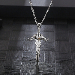 Luxury Stainless Steel Sword Pendant Necklace for Daily Wear, Unisex.(DU0942)