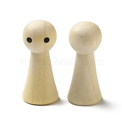 Unfinished Wooden Peg Dolls Display Decorations, for Painting Craft Art Projects, Beige, 15x34mm(WOOD-E015-01I)