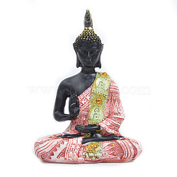 Resin Buddha Figurines, for Home Office Desktop Decoration, Light Coral, 45x75x120mm(WG98327-03)