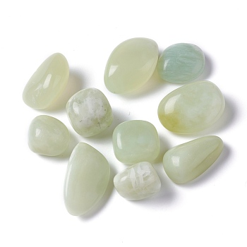 Natural New Jade Beads, Tumbled Stone, Vase Filler Gems, No Hole/Undrilled, Nuggets, 16.5~29x13.5~19x8~15mm, about 146pcs~234pcs/1000g.