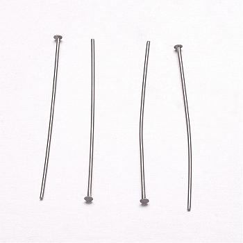 304 Stainless Steel Flat Head Pins, Stainless Steel Color, 36x0.7mm, Head: 1.7mm