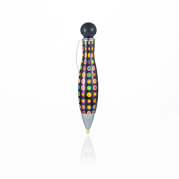 Plastic Diamond Painting Point Drill Pen, with Clip, Diamond Painting Tools, Polka Dot Pattern, Black, 100x20mm