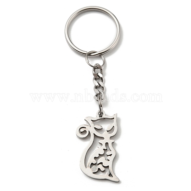 Cat Shape Stainless Steel Keychain