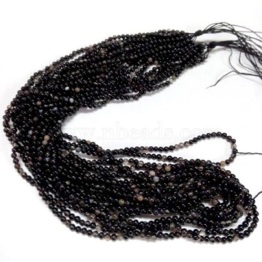 Brins de perles d'onyx noir naturel(G-H1567-8MM)-2