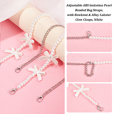 2Pcs Adjustable ABS Imitation Pearl Beaded Bag Straps(DIY-AR0003-16C)-4