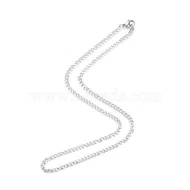 201 acier inoxydable Cuban Link collier en chaîne des hommes(NJEW-N050-A06-3-40P)-3